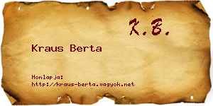 Kraus Berta névjegykártya